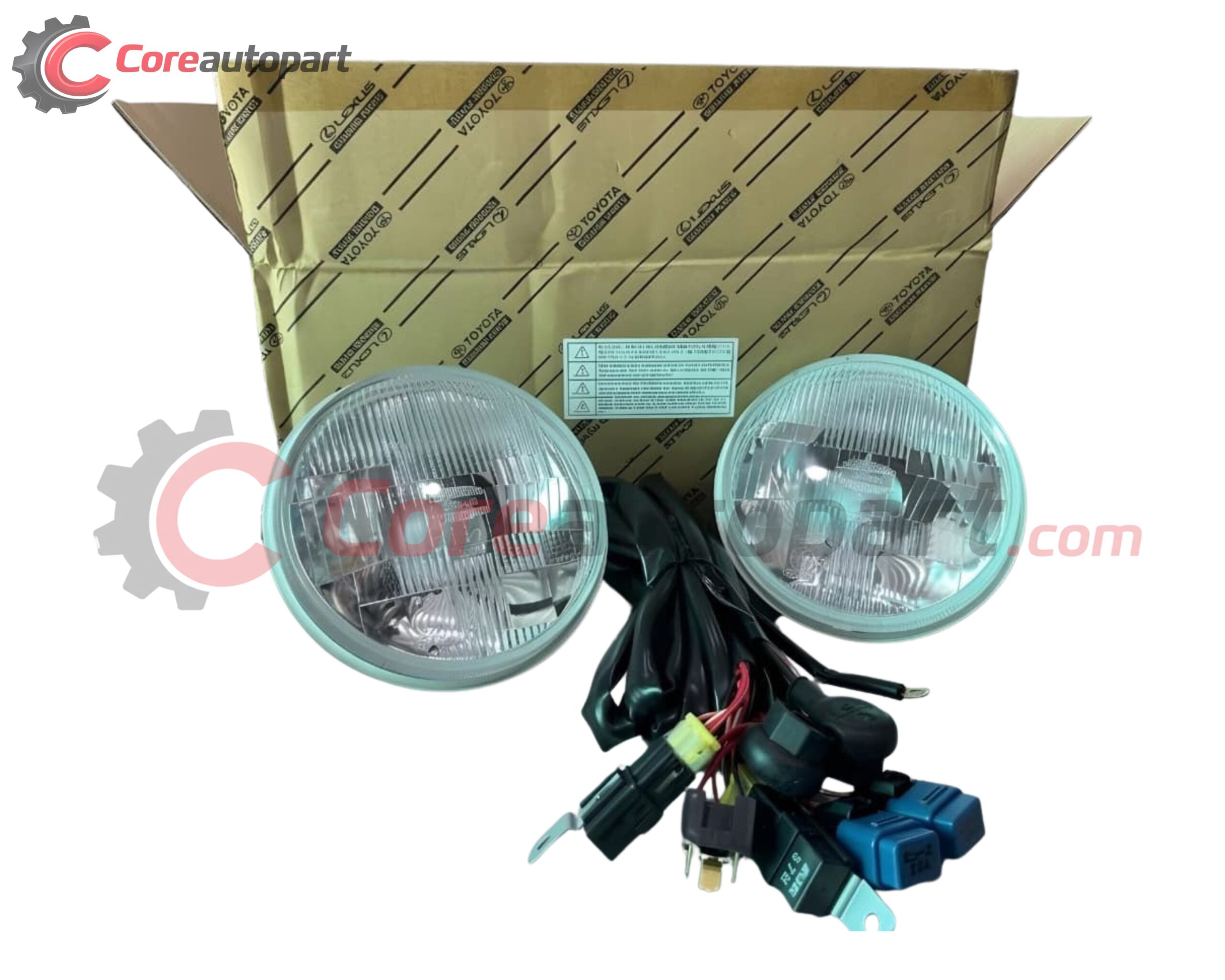 Toyota Land Cruiser FJ40 OEM Genuine Halogen Sealed Beam Headlamp Pair