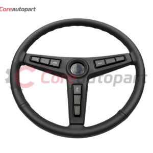 Vintage OEM 3-spoke black steering wheel, Toyota Hilux and Pickup SR5 1979–1983
